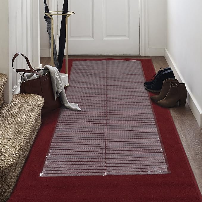 Sweet Home Stores Clear Vinyl Pet Carpet Protector Mat, Scratch-Resistant Rug Cover with Gripper Backing for Doorways & High-Traffic Areas – Trim-to-Fit, 2'2" x 4'