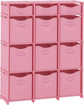 Cube Storage Organizer with 12 Storage Bins Included – Storage Cubes for Home Organization, Toy Storage, Office Storage, Living Room Storage, and General Storage Solution (Pink)
