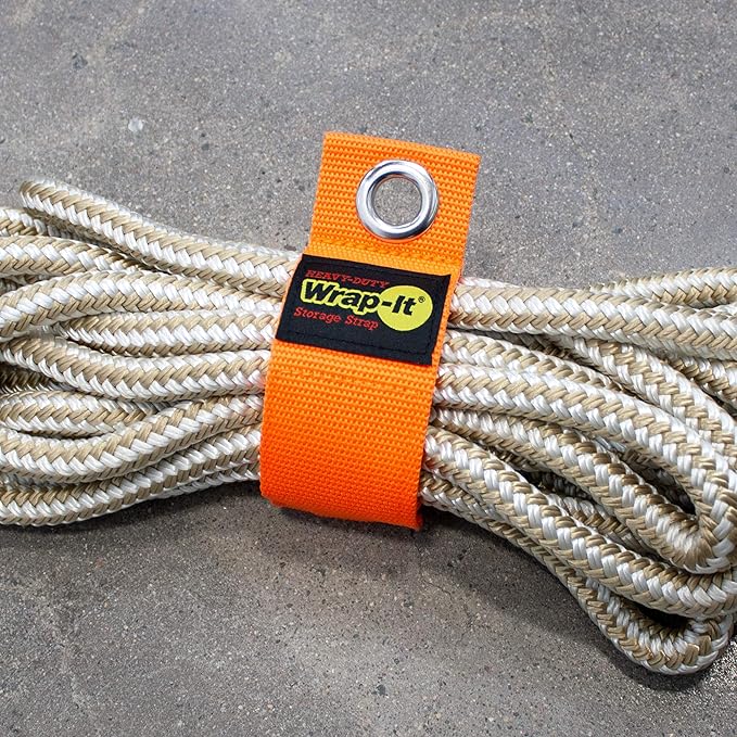Heavy-Duty Wrap-It Storage Straps (Assorted 6-Pack), Blaze Orange - Garage Organizer and Extension Cord Hanger and Electric Cord Organizers for Garage Gadgets