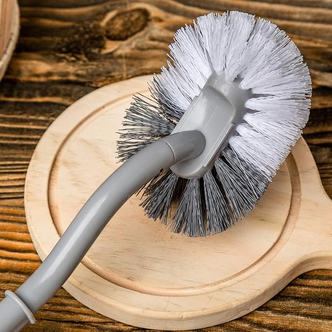 2 Pack Curved Toilet Bowl Brush Without Holder for Bathroom, Compact Toilet Brush Durable Under The Rim Household Deep Cleaning Brushes (Gray Toilet Brush Without Holder)
