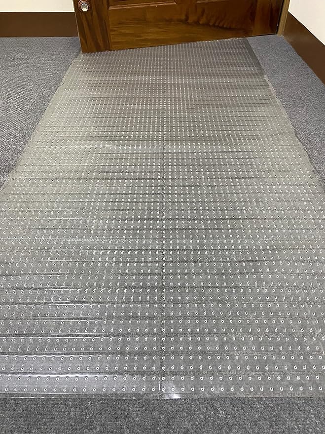 Sweet Home Stores Clear Vinyl Aisle Runner Carpet Protector, Waterproof Vinyl Runner for Long Walkways & Stairs – Trim-to-Fit, 2'2" x 27'
