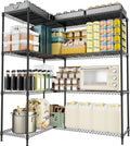 M MZG 4 Tiers Storage Shelves Load 1200LBS, Metal Shelving Wire Metal Shelving Unit Shelves for Storage Adjustable Garage Shelving for Pantry Kitchen Garage Black 15.8" D x 33.5" W x 59.5" H
