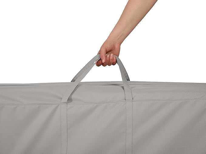Covermates Ultima Cushion Storage Bag – 600D Ripstop Polyester, Waterproof Zipper, Heavy Duty Patio Cushion Storage with Handles & Vent, 75W x 18D x 26H, Ripstop Grey
