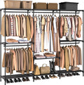 CASAMAYA Clothes Rack, Portable Closet, 80.7 Inch Extra Large Capacity Wardrobe Closet, Clothes Storage Organizer with Shelves and 5 Hanging Rods, Easy to Assembly, Black PCT036B01