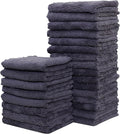 Sunny zzzZZ 24 Pack Kitchen Dishcloths - Does Not Shed Fluff - Reusable Dish Towels, Dish Cloths, Super Absorbent Coral Fleece Cleaning Cloths, Nonstick Oil Washable Fast Drying, 7 x 9 Inch (Grey)