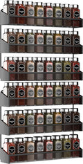 AULEDIO 2 Pack Spice Rack Organizer, 3 Tier Counter-top Stand or Wall Mounted Storage Rack Hanging Shelf for Kitchen Cabinet, Cupboard, Pantry Door Bathroom Shower Cosmetic (Black)