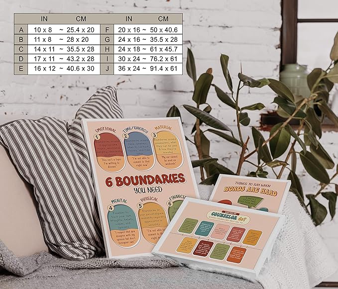 LOLUIS Mental Health Poster, Boho Therapy Tools Educational Supplies Art Print Classroom School Office Decor (What Does Our Counselor Do, Custom Frame Type)