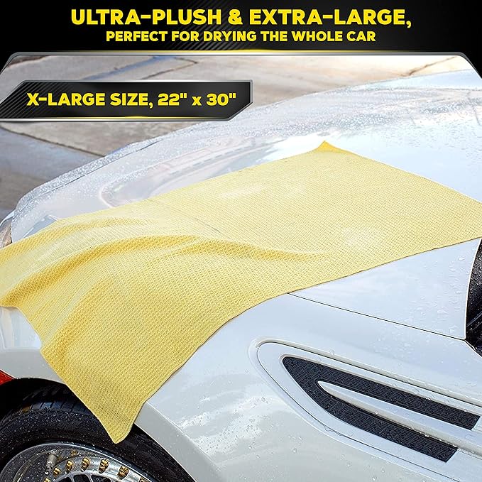 Meguiar's Water Magnet Microfiber Drying Towel,Premium Car Wash Microfiber Towel That’s Super Plush,Water Absorbent & Scratch-Free Big-Microfiber Towels for Cars,(Pack of 6)