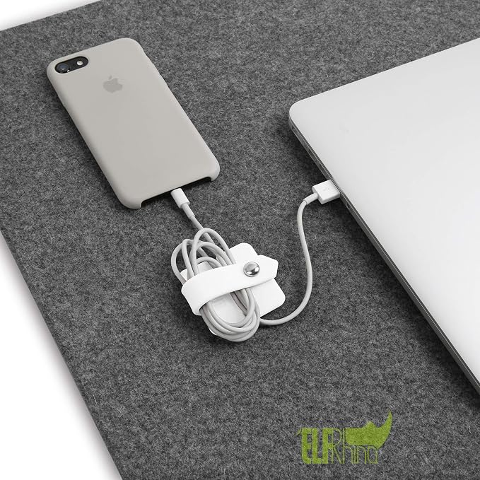Silicone Cord Organizer, Transparent Earphone Wrap, Button Closure, Flexible Headphone Cord Manager