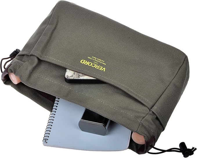 Vercord Canvas Handbag Organizers, Sturdy Purse Insert Organizer Bag in Bag, 10 Pockets Color Army Green Large