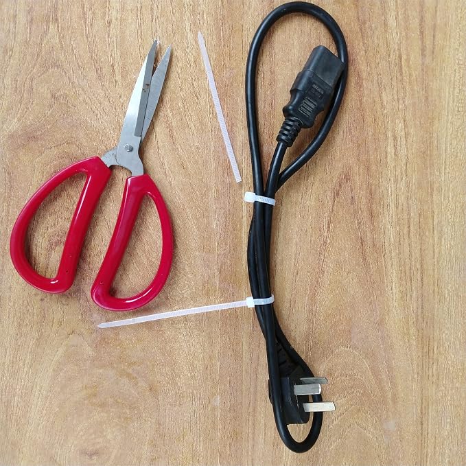 Zip Ties 1000 pcs 8 inch Cable Zip Ties, Premium Plastic Wire Ties with 40 LBS Tensile Strength, UV Resistant Cable Ties, White Nylon Tie Straps