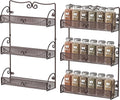 Deco Brothers 3 Tier Wall Mounted Hanging Spice Rack, Bronze, 2 Pack
