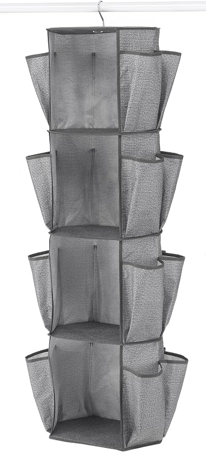 Whitmor Rotating Crosshatch Gray Closet Organizer 10 x 15 x 48 inches