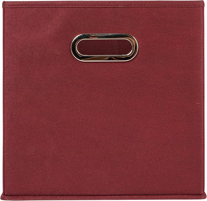 Household Essentials Fabric Storage Bins 6 Piece Set, Burgundy