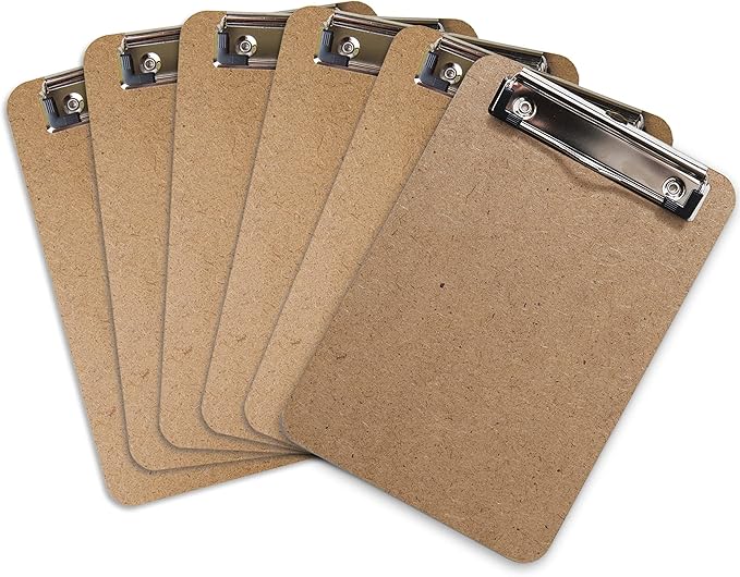 Mini Clipboard 6" x 9" (Set of 6) Memo Clipboard | Small Clipboards 6x9 with Low Profile Clip, Mini Clipboards 6x9 Menu Holder, Ideal for Kids, Classrooms, Parties, Hosting Events, and Crafts