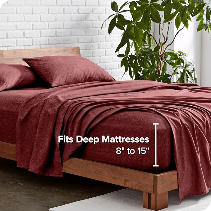 Bare Home King Sheet Set - Luxury 1800 Ultra-Soft Microfiber Double Brushed - Deep Pockets - Easy Fit - 4 Piece Set - Bedding Sheets & Pillowcases (King, Heathered Rose)