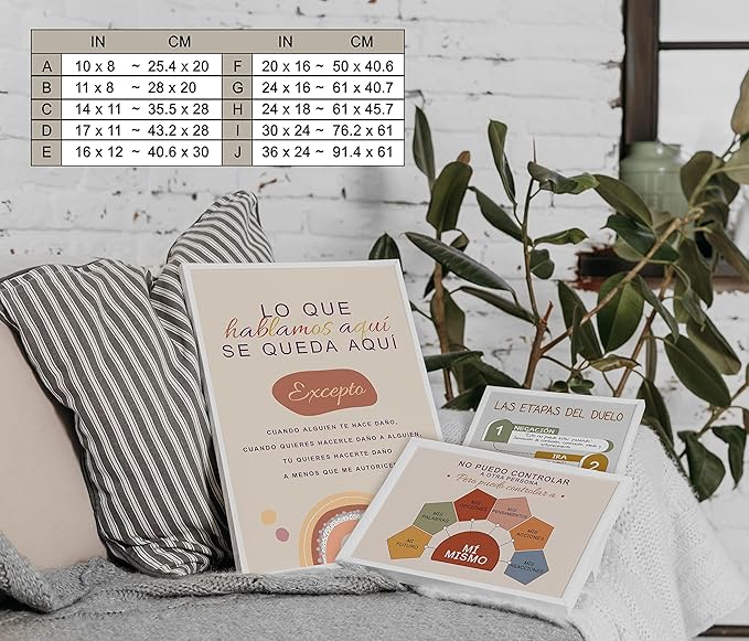 LOLUIS Mental Health Poster, La Salud Mental Spanish Learning Tools Educational Supplies Art Print (Mí Misso, Custom Frame Type)