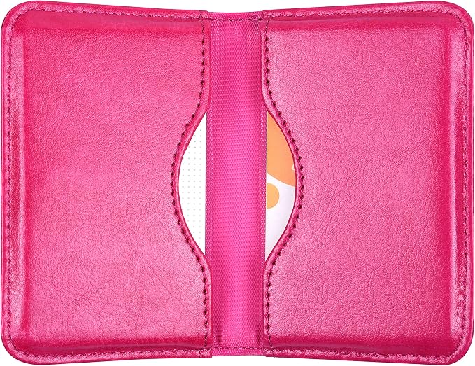 Wisdompro Business Card Holder, 2-Sided Folio Name Card Case | PU Leather Credit Card Holder Wallet with Magnetic Shut, Ultra Slim and Thin, for Business Cards & ID Cards, Men and Women