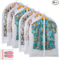 Clear Garment Bag Suit Bags for Closet Storage, Vinyl Garment Bags for Hanging Clothes, Short Hanging Bags Coat Covers for Closet with Zipper - 24'' X 32''/6 Pack