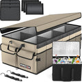 FORTEM Trunk Organizer with Cooler For SUV Car Trunk, Foldable Storage, Car Accessories for Women Men, Collapsible Bag, 600D Oxford, Non Slip Bottom, Straps, Soft Cover (105L)