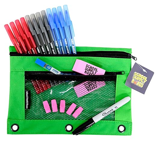 School Supply Boxes | Ultimate High School & College Case (2 Boxes) | Back to School Essentials Kit for Students & Teachers | Includes 1" Binders, College-Ruled Notebooks, Mech. Pencils, & More