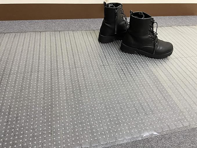 Sweet Home Stores Clear Plastic Runner Rug Carpet Protector Mat Ribbed Multi Grip High-spike (26x6)
