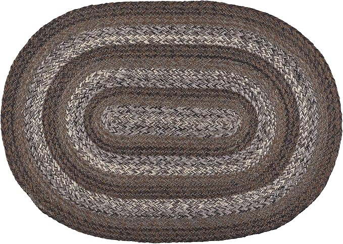 | Night Shadow Premium Braided Collection | Primitive, Rustic, Country, Farmhouse Style | Jute/Cotton | 30 Days Risk Free | Accent Rug/Door Mat | 22"x72" Oval
