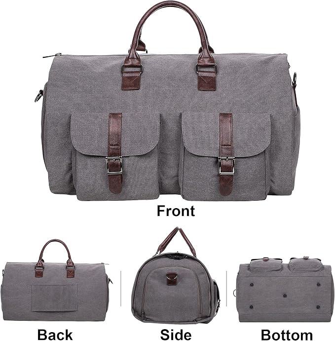 seyfocnia Convertible Travel Garment Bag,Carry on Garment Duffel Bag for Men Women - 2 in 1 Hanging Suitcase Suit Business Travel Bag