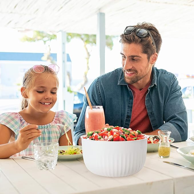 Oggi Prep, Store & Serve Plastic Bowl w/See-Thru Lid- Dishwasher, Microwave & Freezer Safe, (0.7 qt) Lt Gray w/Dk Gray Lid