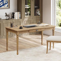 Polibi 60" Farmhouse Writing Desk with Drawer Keyboard Tray (Seadrift) | Turned Legs, Quick Assembly, Pre-Assembled Top, For Home Offices, Writing, Computer Workstations.