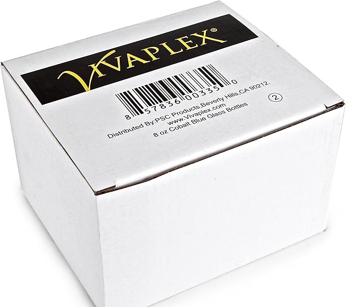 Vivaplex 8 oz Cobalt Blue Glass Bottles with Black Trigger Sprayers - 2 pk