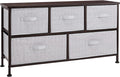 Amazon Basics Extra Wide Fabric 5-Drawer Storage Organizer Unit for Bedroom Closet, Bronze