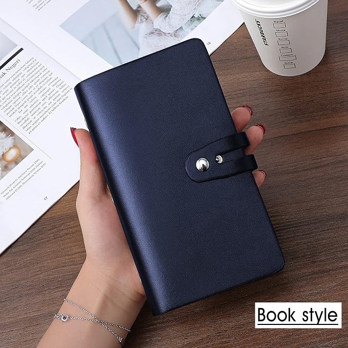 Business Card Holder and Credit Card Holder with 96 Card Slot, Business Card Organizer,Credit Card Organizer and Card Case for Protect Your Cards from Loss or Damage(Blue)