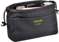 Vercord Canvas Handbag Organizers, Sturdy Purse Insert Organizer Bag in Bag, 10 Pockets Grey Large