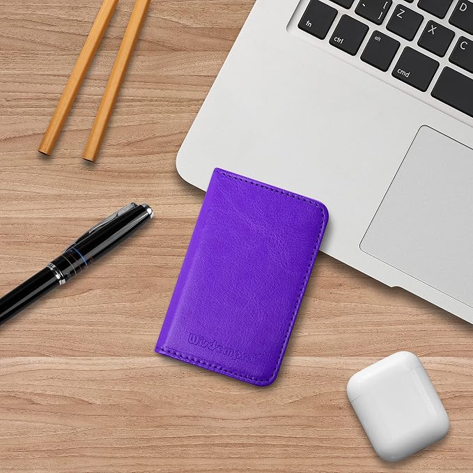 Wisdompro Business Card Holder, 2-Sided Folio Name Card Case | PU Leather Credit Card Holder Wallet with Magnetic Shut, Ultra Slim and Thin, for Business Cards & ID Cards, Men and Women