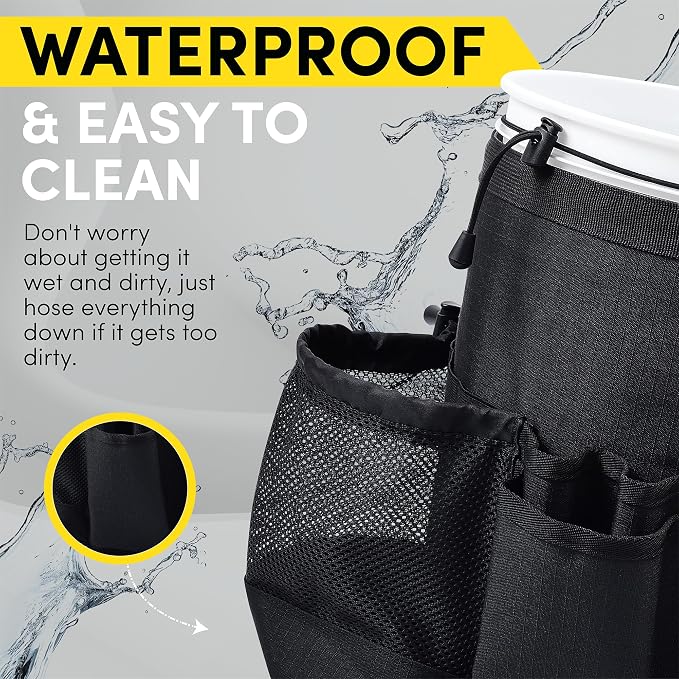 Bucket Caddy with Trash Band: Bucket Caddy for Detailing, Cars, Trucks, Motorcycles, Bikes, & House Cleaning