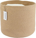 XUANGUO Jute Rope Woven Basket, 16x14 in Kids Laundry Basket | Round blanket basket and small laundry basket; baby hamper or nursery storage bin for girls, boys, toys, clothes and shoes