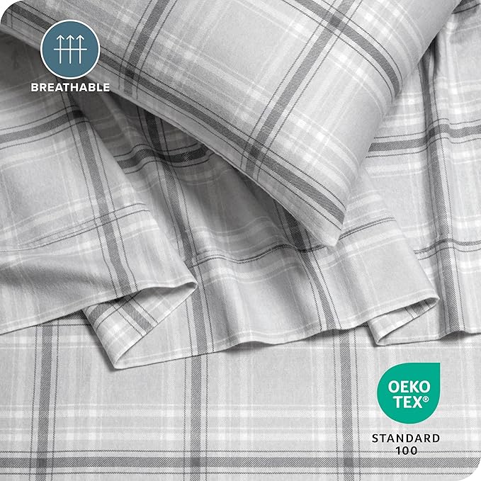 Bare Home King Sheet Set - Luxury 1800 Ultra-Soft Microfiber Double Brushed - Deep Pockets - Easy Fit - 4 Piece Set - Bedding Sheets & Pillowcases (King, Tartan Plaid)
