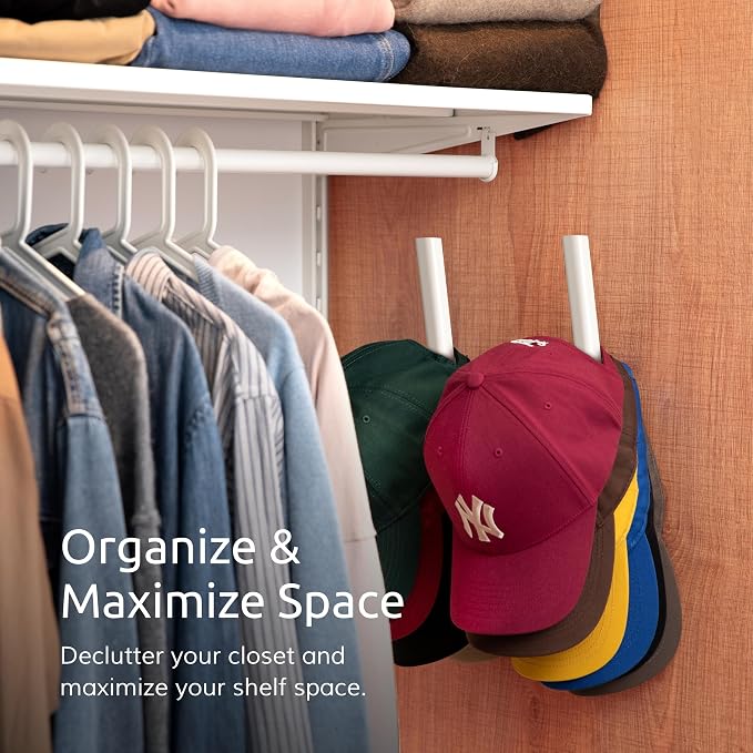 Ozueccr Hat Rack for Baseball Caps – Wall Mounted Vertical Hat Holder, Multi-Purpose Wall Hook, Closet Cap Organizer, Sturdy Compact, Easy to Install