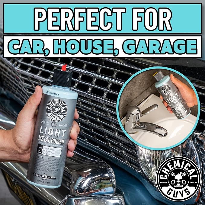 Chemical Guys, Light & Heavy Metal Polish Kit for Chrome & Steel, 2 x 16 oz | Two-step polish restores chrome, aluminum and stainless, lifting oxidation, rust and tarnish to a bright shine