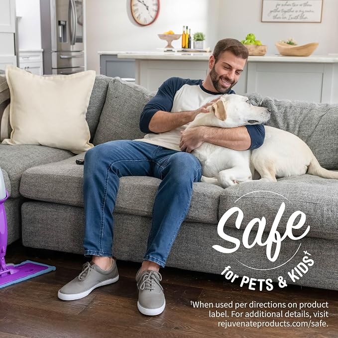Rejuvenate Professional Wood Floor Restorer Fills Scratches, Shines And Protects Wood Flooring For A Matte Satin Shine, 32 Ounces | 1-Coat Application Fills Scratches, Shines & Protects Hardwood Floors, Leaves A Satin Finish, Safe For Pets & Kids