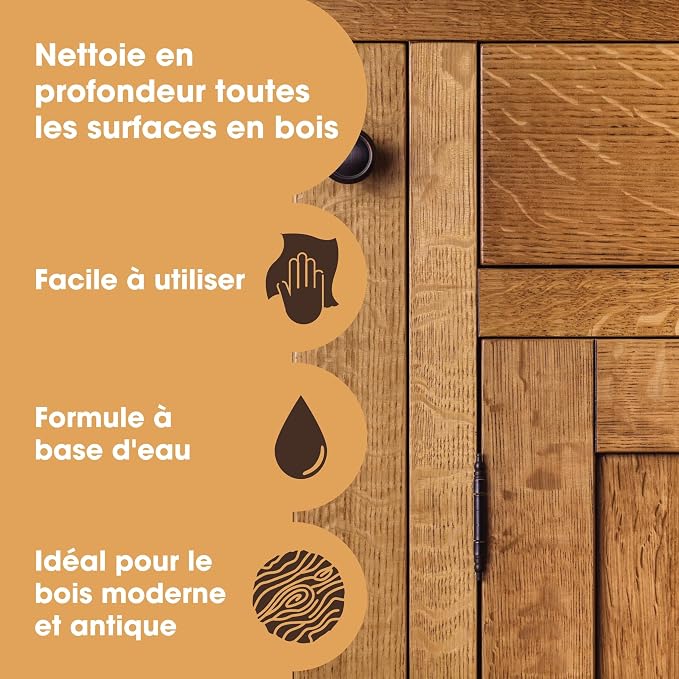 Furniture Clinic Wood Cleaner | Cleans Furniture, Shelves, Tables, Barstools, Cabinets & Other Wood Surfaces | Easily Remove Build Up, Grease and Dust | 17oz/500ml