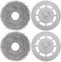 4PCS Microfiber Mop Cloth & Mop Tray – Fit for Roborock Q Revo Qrevo Robot Vacuum Cleaner, Washable Pad Replacement, Cloths Holder Mount Spare Parts, Wiping Plates, Floor Cleaning Accessories