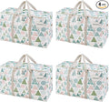 VENO 4 Pack Heavy Duty Moving Bags, Extra Large Storage Bags with Reinforced Handles & Strong Zippers, Foldable & Reusable Moving Box Alternative for Clothes & Dorm Storage