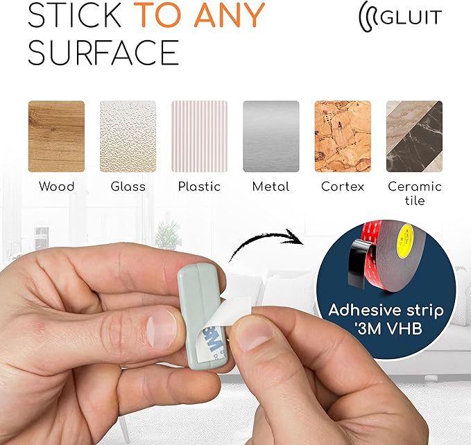GLUIT Cord Organizer for Desk Cable Holder for Nightstand Charger Organizer Adhesive Desktop Versatile Wire Multislot Clips and Table Management Accessories Office Spaces New Grey 5 Pack, 15 Slots
