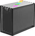 Hanging File Organizer, Letter-Size File Holder Filing Box with 5 Hanging Folders, Metal Mesh Desk File Folder Storage(No Assembly Required) (with 5 Grey Folders)