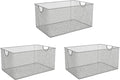 YBM HOME Kitchen Pantry Organizer Wire Baskets for Shelves, Cabinets, Pantry, Countertop, Mesh Open Storage Bin Metal Basket for Organizing Food Supplies, 3 Pack, 12.1x7.8x5.8