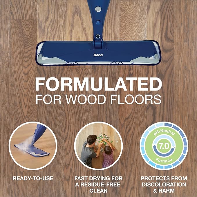 Bona Hardwood Floor Cleaner Refill - 128 fl oz - Unscented | Refill for Bona Spray Mops and Spray Bottles - Residue-Free Floor Cleaning Solution for Wood Floors