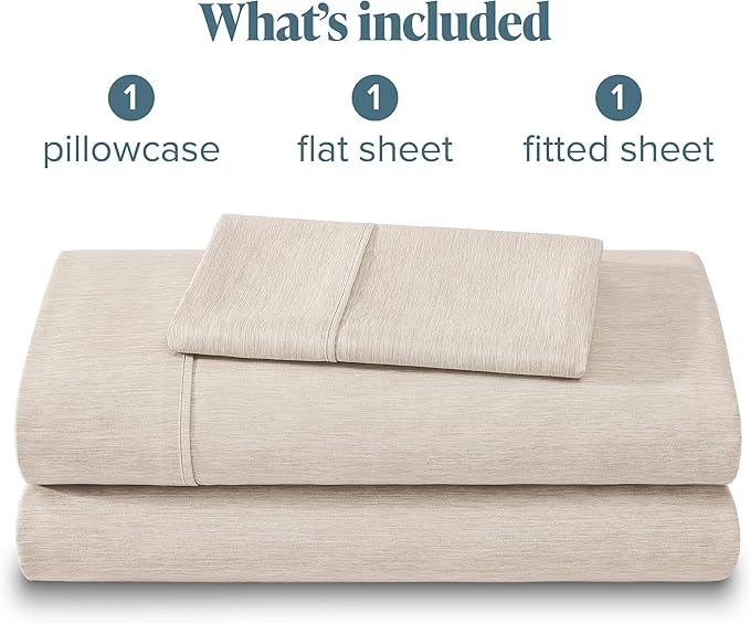 Bare Home Twin XL Sheet Set - College Dorm Size - 1800 Ultra-Soft Microfiber - Deep Pockets - Easy Fit - Extra Soft - 3 Piece Set - Bed Sheets (Twin XL, Heathered Pebble)