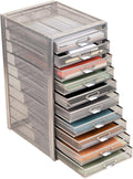 Mind Reader 10-Drawer Desk Organizer for Office Supplies, Crafts, Mail Sorting & More, Metal Mesh, Silver